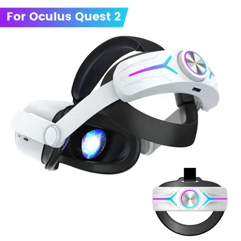 Akuzuar Kreun e Rripit të 8000mA Për Oculus Kërkim 2 të Rregullueshme Rehatshme Elita Rrip Me RGB Elektrike Pajisje VR Pajisje të Kufjeve
