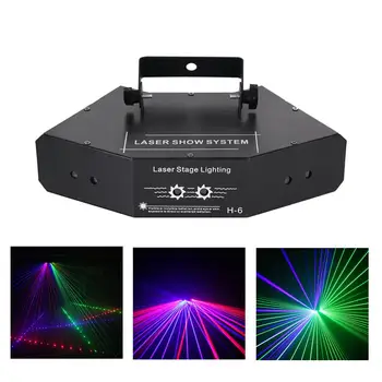 AUCD 6 Lente RGB Lëviz Dush Meteor Rreze Lazer Dritat Ray Optike të Rrjetit DMX DJ Disko në Shtëpi Partisë Tregojnë UDHËHEQUR Fazë të Ndriçimit të Një-X6