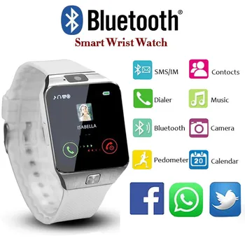 Bluetooth Smart Watch DZ09 Vishet Dore Telefonin e Parë 2G SIM Kartë TF Për Xiaomi Samsung Android Smartphone Smartwatch Burra Gra