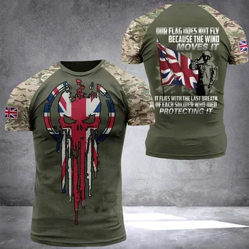 Burra T Shirt 2023new Unisex Rastësor Britanik Flamurin 3d Shtypur Tshirt O-Qafë Mëngë të Shkurtra Plus Size T-Shirt Britani të madhe të Flamurit Kombëtar, të Shtypura