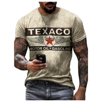 Burra të rinj e Tepërt gjirin castrol 3D Shtypen T-Shirts Streetwear Rastësor Verës Sportive Vintage T shirt për Meshkujt Veshje Krye