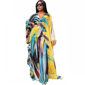 Byrynxhyk Afrikane Rrobat E Grave 2 Copë Të Vendosur Triko Rrobat E Mirë Dhe Rrahje Zemre Kostume Verore Të Reja Të Shtypura Streetwear Afrikane Dresses Veshjet