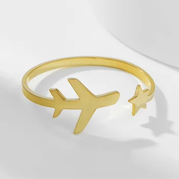 Cazador Aeroplan Star Grave Unazë Çelik Hapur Gishtin e Unaza Bizhuteri 2023 Modës Ditëlindjen e Dasmës Nëna Ditë në Ditë Dhuratë