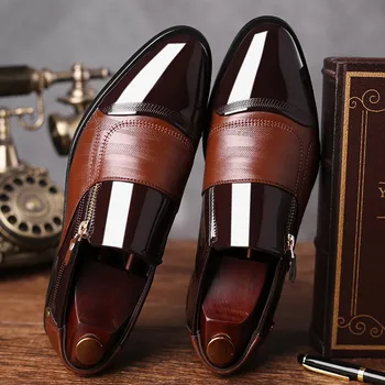 Classic Business Burrat të Vishen Këpucë të Modës Elegant Formale Dasmës Këpucë Burra të Kaloj në Zyrën e Oksfordit Këpucë për Burra e Zezë