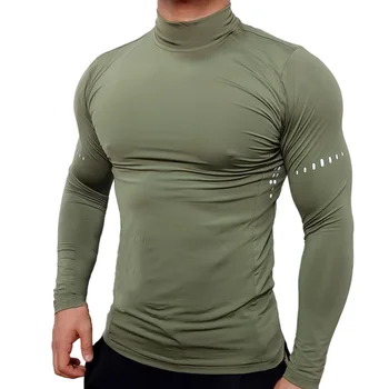 Compression Këmisha men's Fitness Workout Mëngë të Gjata T-shirt Palestër Trajnimit në Krye të Muskujve Tees