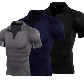 Compression Këmisha Meshkuj Drejtimin Mëngë të Shkurtra T Shirt të Shpejtë të Thatë Sportive Triko Palestër Palestër Trajnimit T-shirt Sportive Këmisha Meshkuj