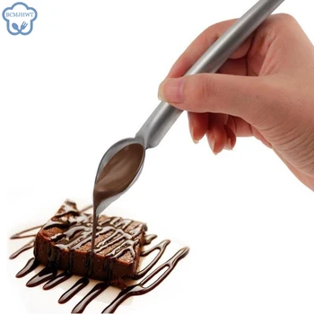 Deco Çokollatë Lugë Ushqimi Me Shkrim Stilolaps Çokollatë Ujdisje Mjete Myk Tortë Krem Filxhan, Cookie Krem Tubacioneve Pastë Nozzles