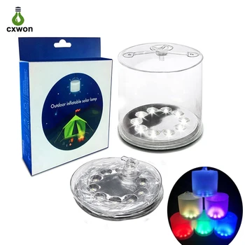 Diellore Inflatable Dritat RGB/e Bardhë Kanate Diellore Kampe LED Llambë papërshkueshëm nga uji në Natyrë Udhëtimit Portativ Foldable Emergjente Ndriçim