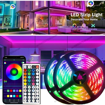 DuDu 100ft Led Dritat Strip RGB SMD5050 Usb Muzikë Sync Bluetooth Led Dritat për dhoma Gjumi Dhomë Dekorimin Drita Neoni Fleksibël Llambë