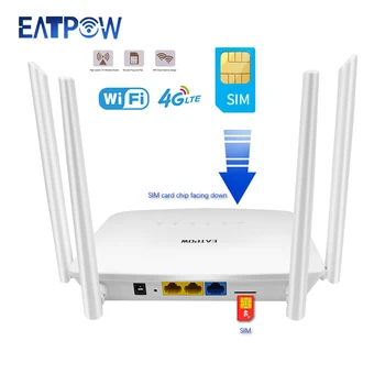 EATPOW 4G Router Wifi Foleja e Kartës SIM 300Mbps Celulare SIM Routers 4G LTE 4* 5dBi Antenat Universale Wifi Router e Kartës Sim