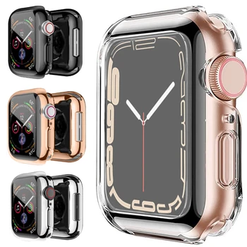 Ekran Mbrojtës Për Apple Watch 7 Rastin 45MM 41MM 44MM 40MM Plotë TPU parakolp Iwatch Mbuluar 42mm 38MM pajisje iwatch 6 5 4 3