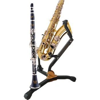 Foldable Portativ Alto Bazën Saxophone të Qëndrojë Sax stol me tri këmbë Mbajtësi Instrument Saxophone Ndihmëse për Alto / Bazën Saxophone
