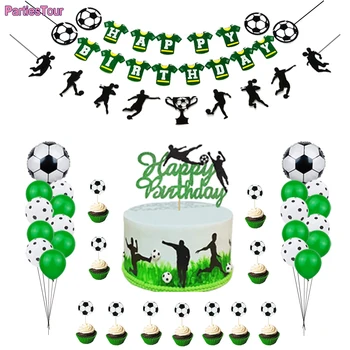Futbolli partisë tortë cilindrave dekoratë tortë e Futbollit temë cupcake dekor sport Djalë fëmijët e futbollit në temë Ditëlindja partia dekor favore