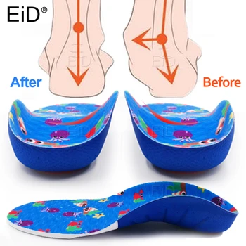 Fëmijët Fëmijët 3D Insoles Ortopedike Arch Mbështetje të shtrojë për KAU Këmbët e Sheshtë Rrëzë insoles Orthotic Pads Korrigjimin e Shëndetit këpucë pad