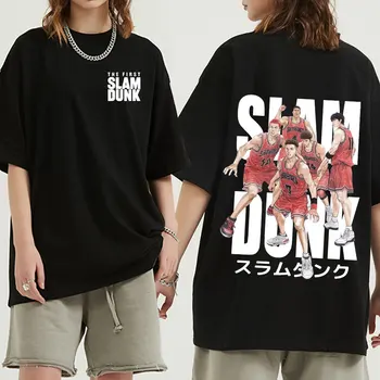 Japanese Anime Sakuragi Hanamichi Kaede Rukawa T-shirt Manga Parë Slam Dunk T-Shirt Burra Gra të Rastit Mëngë të Shkurtra T-shirts