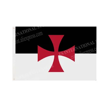 Kalorës Templar Flamuri i Kryqit të Kuq, Mason Flamurin 90 x 150cm 3 x 5ft me Porosi të Flamur Metalike me Vrima Grommets Indoor Dhe Outdoor