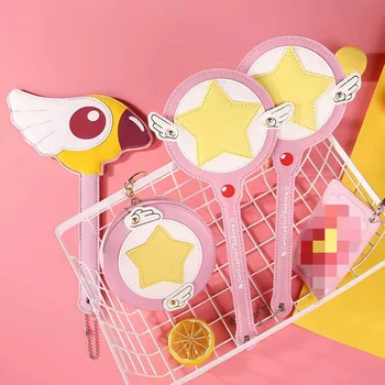 Kawaii Anime Cardcaptor Sakura Shkop Magjik Lodër Kartë Rast Autobus Mbajtësit Të Kartës Cerberus Princess Pink Bukur Yll Shufra Lodër