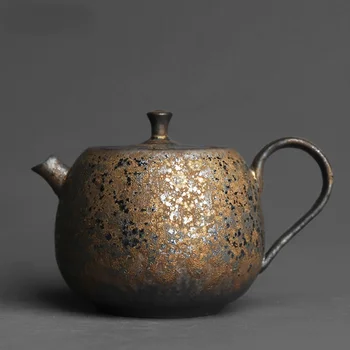 Kineze stil retro stoneware persimmon formë dora-mbajtur një ibrik çaji, punëdore të qeramikës furrë, të personalizuar çaj krijues