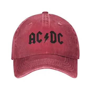Klasik Unisex Pambuku të Zi AC DC Logon Baseball Cap të Rritur të Metaleve të Rënda Band Music Rregullueshme Babi Hat Gratë Burrat Sportive