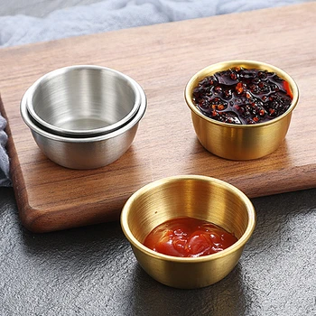 Korean Çelik Të Vogël Salcë Të Kupës Erëza Pikante Enët Ketchup Nxehte Zhytje Tas Saucer Tableware Kuzhinë Furnizime