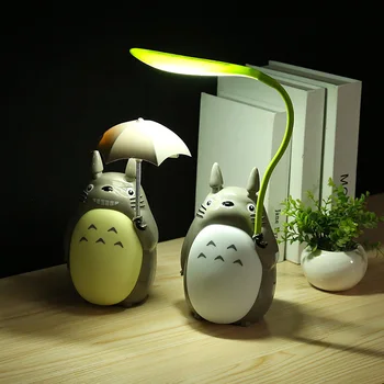 Krijues Natës Dritat LED Cartoon Totoro Formë Llambat USB Rechargeable Lexuar Tabela Tavolinë Llampat për Fëmijët Dhurata Dekor në Shtëpi Risi