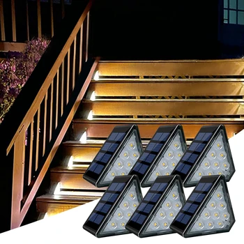 LED Diellore Hapi Dritat Natyrë Shkallë Dritat e Trekëndëshit Diellore Kuvertë Llambë papërshkueshëm nga uji IP67 Super Ndritshme Dekorimin Dritat Oborr Patio