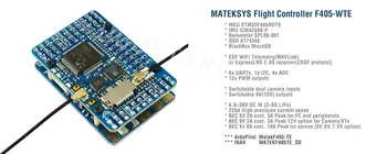 Matek MATEKSYS F405-WTE F405 STM32F405RET6 Fluturimit Kontrollues Ndërtuar-në OSD Slot SD DPS310 për RC Rri F405-ZTD version të Përditësuar