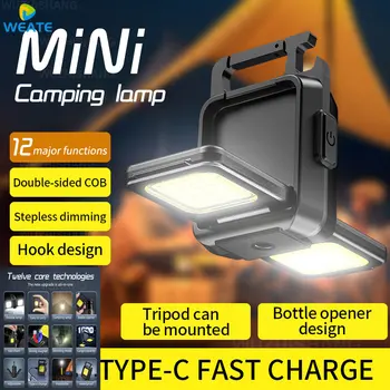 Mini LED elektrik Dore Keychain Dritë Multifunksionale Portativ KALLI Kampe Pusi USB Akuzuar Punojnë Dritat e peshkimit Lanterna