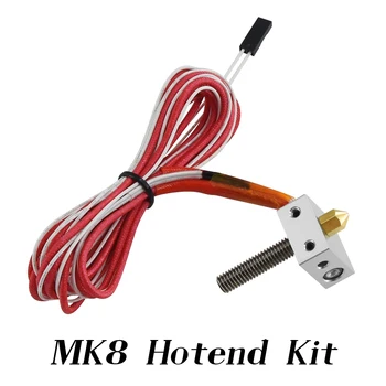 MK8 Hotend Kit 12V40W MK8 Extruder Varg të Shkurtër të Drejtpërdrejtë të Nxehtë Kokën 1.75 mm/0.4 mm Fyt Ngrohës Blloku i Rrymës Për 3D Printer Anet A2 A8
