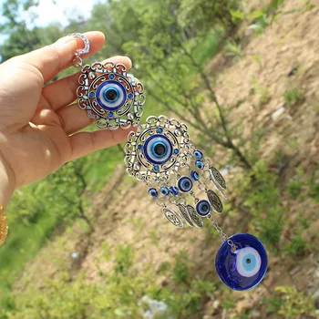 Mur të Varur në Varëse Amulet me Fat Bukuri Bekim Mbrojtjen Dhuratë turke Blu me Sy të Keq Hamsa Dorë Lule për Dekorimin e Shtëpisë