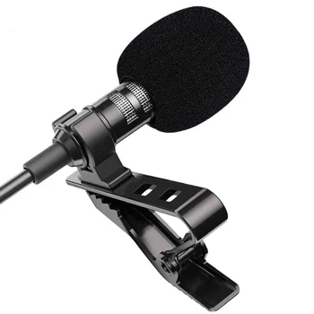 Omnidirectional Metalike Mikrofon 3.5 mm Jack Lavalier Clip Kravatë Mikrofon Mini Audio Mic për të telefonisë Mobile PC Kompjuter Laptop
