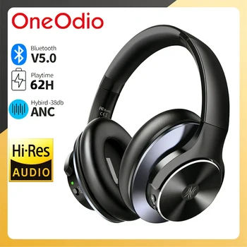 Oneodio A10 ANC Kufje Bluetooth Audio Hi-Res Mbi Veshit Kufje Me 5 Microphones USB C Shpejtë të Ngarkuar Hibrid Earphone