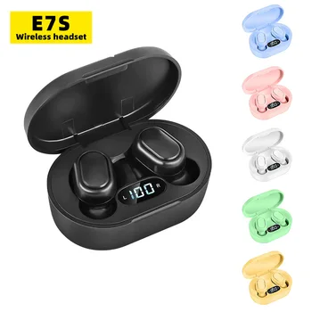 Origjinal E7S pa Tel Bluetooth Headset me Mic LED Ekran Earbuds për iPhone Xiaomi TWS Earphone Kufje Bluetooth