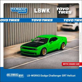 Pistë Veprat 1:64 Dodge Sfidant SRT Hellcat Gjelbër Metalike Diecast Model të Makinës