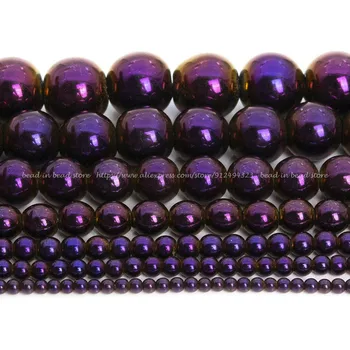 Purple Hematite Rruaza Nota AAA Raundin e Çmuar të Lirshme Rruaza për Bizhuteri Bërë vepra Artizanale DIY