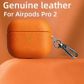 Për AirpPods Pro 2 Rastin e Mirëfilltë e Lëkurës AirPods 2 pro 3 mbuluar Bluetooth Earphone Pajisje Lychee Model Cowhide Me Buckle