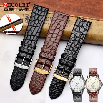 Për çdo luksoze wristband vërtetë Krokodili lëkurës watchband watchband hollë rrip lëkure burrat, gratë 12 13 18 20 22mm Byzylyk