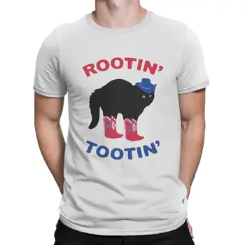Rootin Tootin Kauboj Modës TShirts Cat Cute Kafshë Mashkull Grafik Pëlhurë Krye T Shirt Raundin Qafën