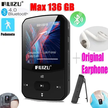 RUIZU X52 Sport Bluetooth, MP3 Player 8gb Klip Mini me Ekran Mbështetje FM,Regjistrimin,E-Libër,Ora,Hapamatës mp3 player bluetooth