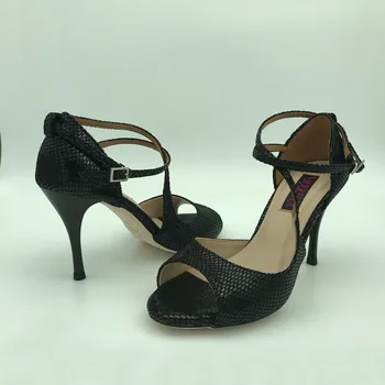 Sexy RE Argjentina Tango Valle Këpucët e Dasmës Palë Këpucë Këpucë për gratë Flamenco këpucë lëkure outsole T6291BSL lartë thembra