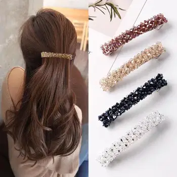 Shkëlqim Kristali diamant i rremë Flokët Clip për Gratë Elegante Korean Dizajn të Parakohshme Barrette Rrinë Hairpin Styling Flokët Aksesorë