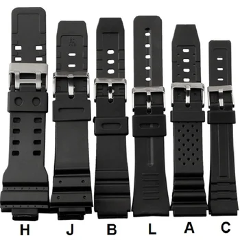 Silikoni Gome Watchband 16mm 18mm 20mm 22mm Grupi Për Casio Watch rrip të Zëvendësuar orë dore Elektronike Band Sport Watch Shiritat