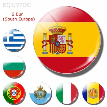 Spanja Flamurit Kombëtar 30MM Magnet Frigorifer për Evropën Jugore, Portugali, Itali, Bullgari, Malta Andorra Maqedonia Kroacia Sllovenia Kroacia