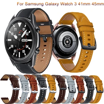 Të reja të Vërtetë Lëkure të Shikojnë Grupet Për Samsung Galaxy Watch3 41 45mm Zëvendësimin grupi Për Galaxy Watch 46mm vrima e rripit të dorës pajisje