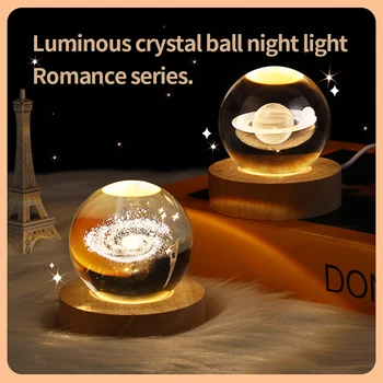 Universal USB shkëlqen crystal ball nightlight avancuar induksioni stolitë krijuese dekorimin nightlight dhuratë të udhëhequr crystal ball