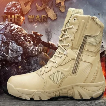 Ushtria Combat të Boot në Natyrë, Ecje Këpucë Taktike Ushtarake Çizme për Meshkuj Shkretëtirë Çizme i papërshkueshëm nga uji Lëkure Buskin Çizme Madhësia EU39-47