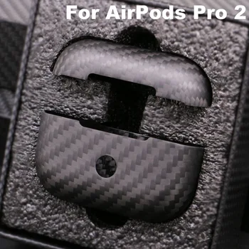 Vërteta e Vërtetë Fibra të Karbonit Aramid të Pakta Për Rastin Apple AirPods Pro 2 Ultra-hollë Mbuluar me Valë Kufjeve Shockproof