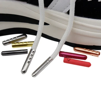 Weiou 100 Cope/Pjesa 3.8x22.5mm Metalike lidhëse këpucësh Plumb Përfundon Aglet Tip Zëvendësimin Këpucë Veshje Dantella Riparimin e Argjendi, Ari GunBlack