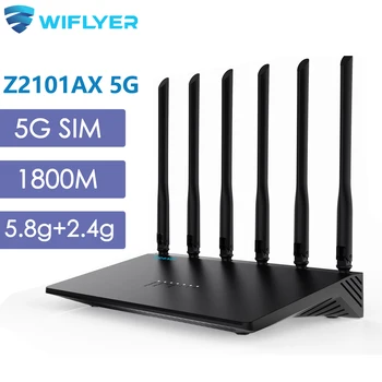 Wiflyer Openwrt 5G Router WiFi6 Kartën SIM 1800Mbps 128MB Flash 256MB RAM 128 Pajisje Rrjetë 5.8 Ghz wi-fi MI-MIMO Antena