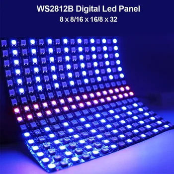 WS2812B WS2812 RGB LED Dixhitale Fleksibël Individualisht Addressable Panel Dritë 8x8 16x16 8x32 Pixel Ekran Matrix DC5V